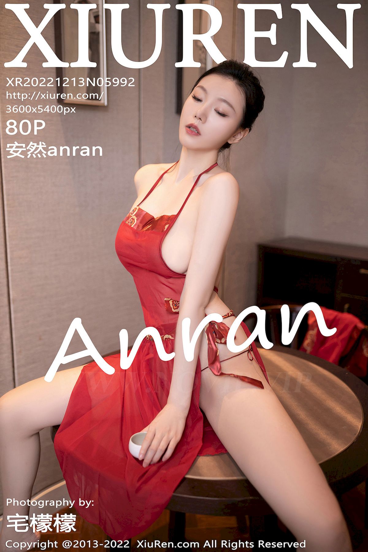 [秀人XiuRen] No.5992 模特安然anran – 红色情趣服饰+曼妙身姿性感写真-御萝部落