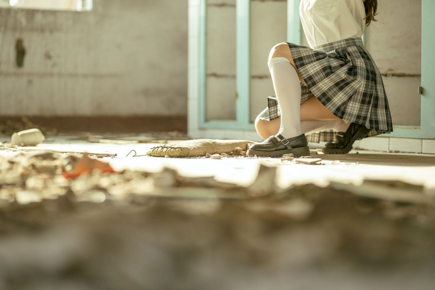 桃良阿宅白衬衫格子裙JK制服装扮