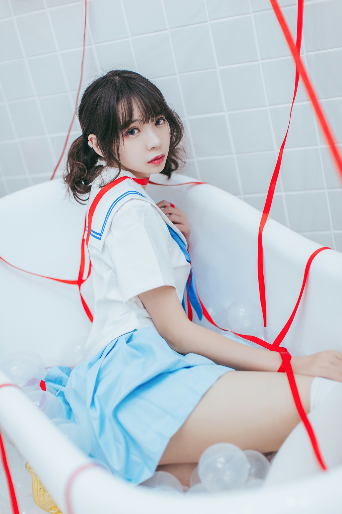 图片[28]-[Cosplay]疯猫ss – 睡衣与浴室的水手服 – COSPLAY-御萝部落