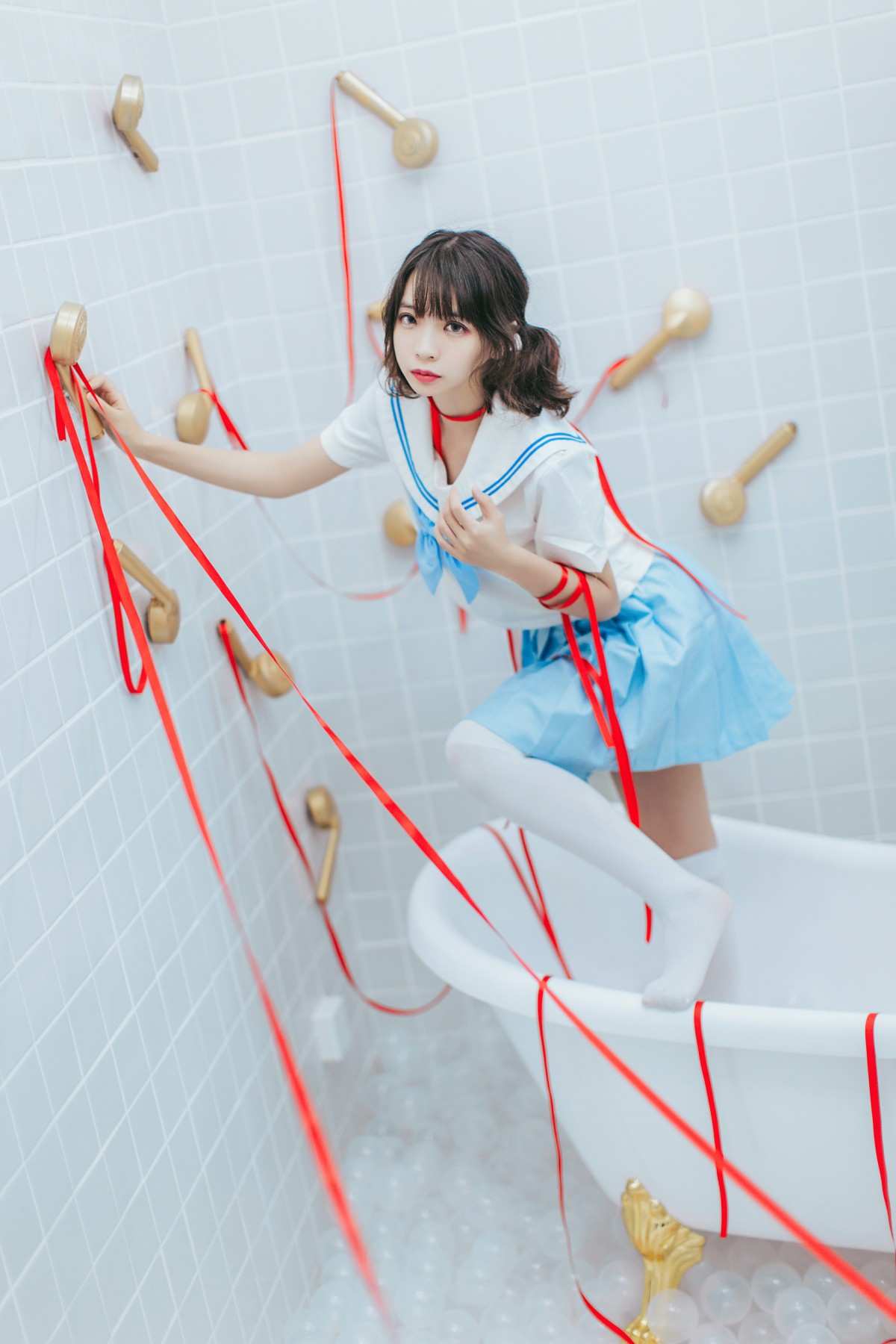 图片[39]-[Cosplay]疯猫ss – 睡衣与浴室的水手服 – COSPLAY-御萝部落