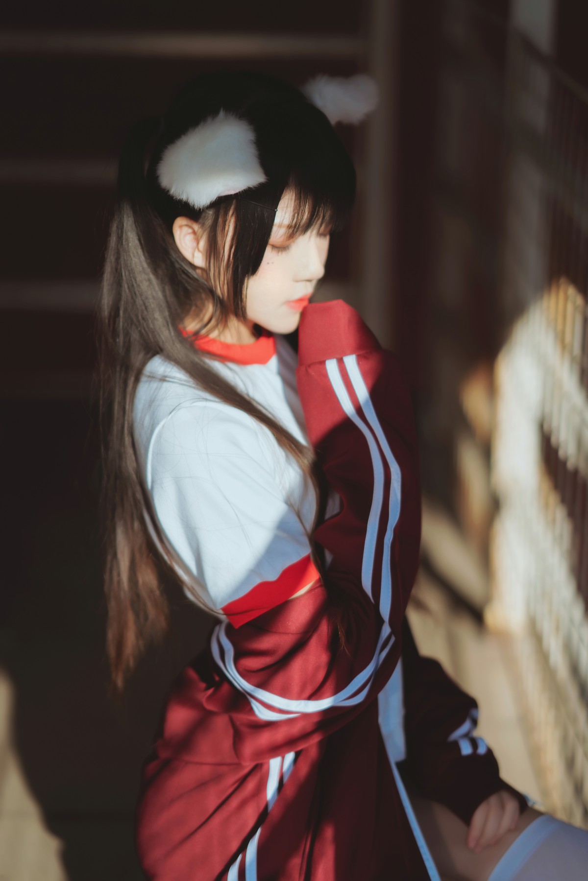 图片[3]-[Cosplay]桜桃喵 – 红色体操服 – COSPLAY-御萝部落