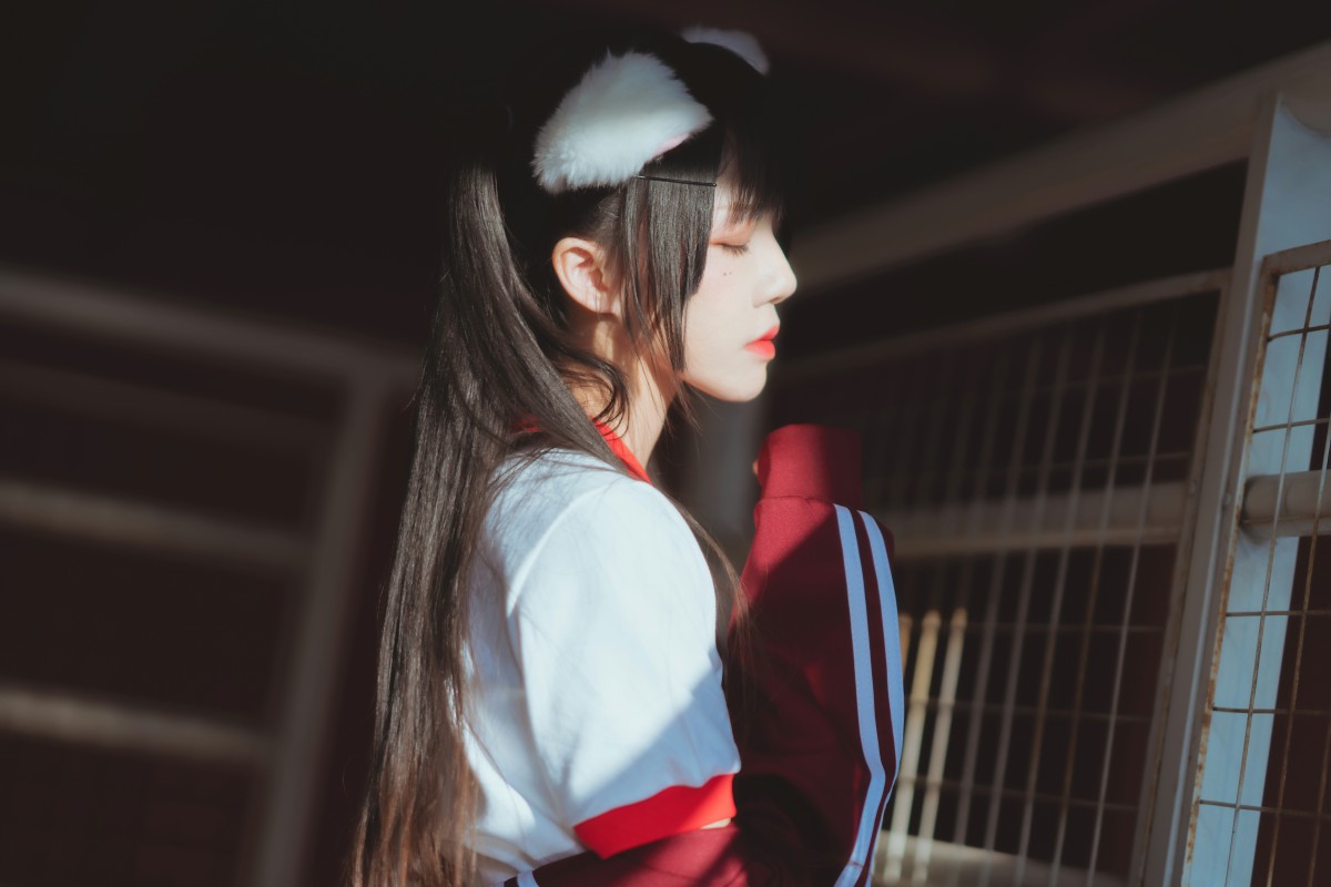 图片[2]-[Cosplay]桜桃喵 – 红色体操服 – COSPLAY-御萝部落