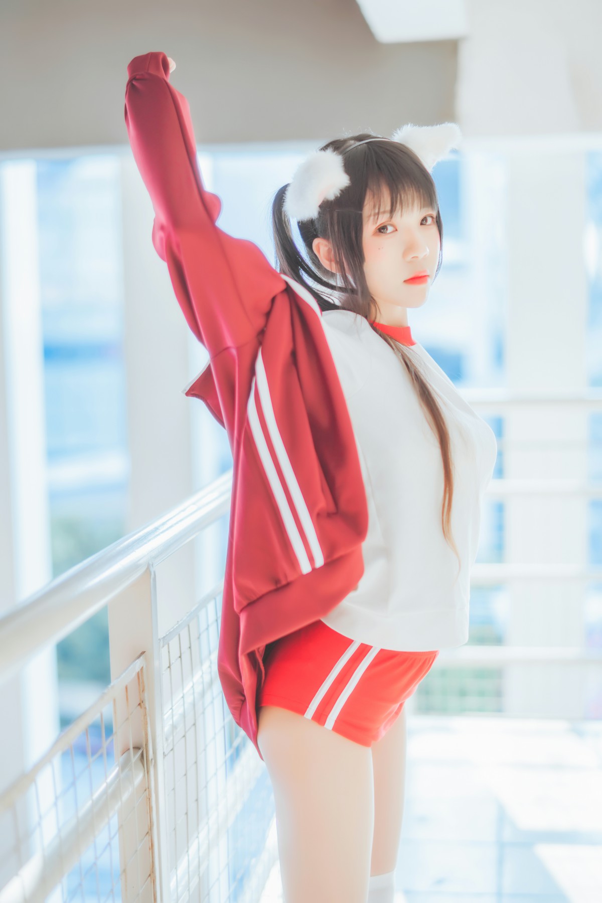 图片[16]-[Cosplay]桜桃喵 – 红色体操服 – COSPLAY-御萝部落