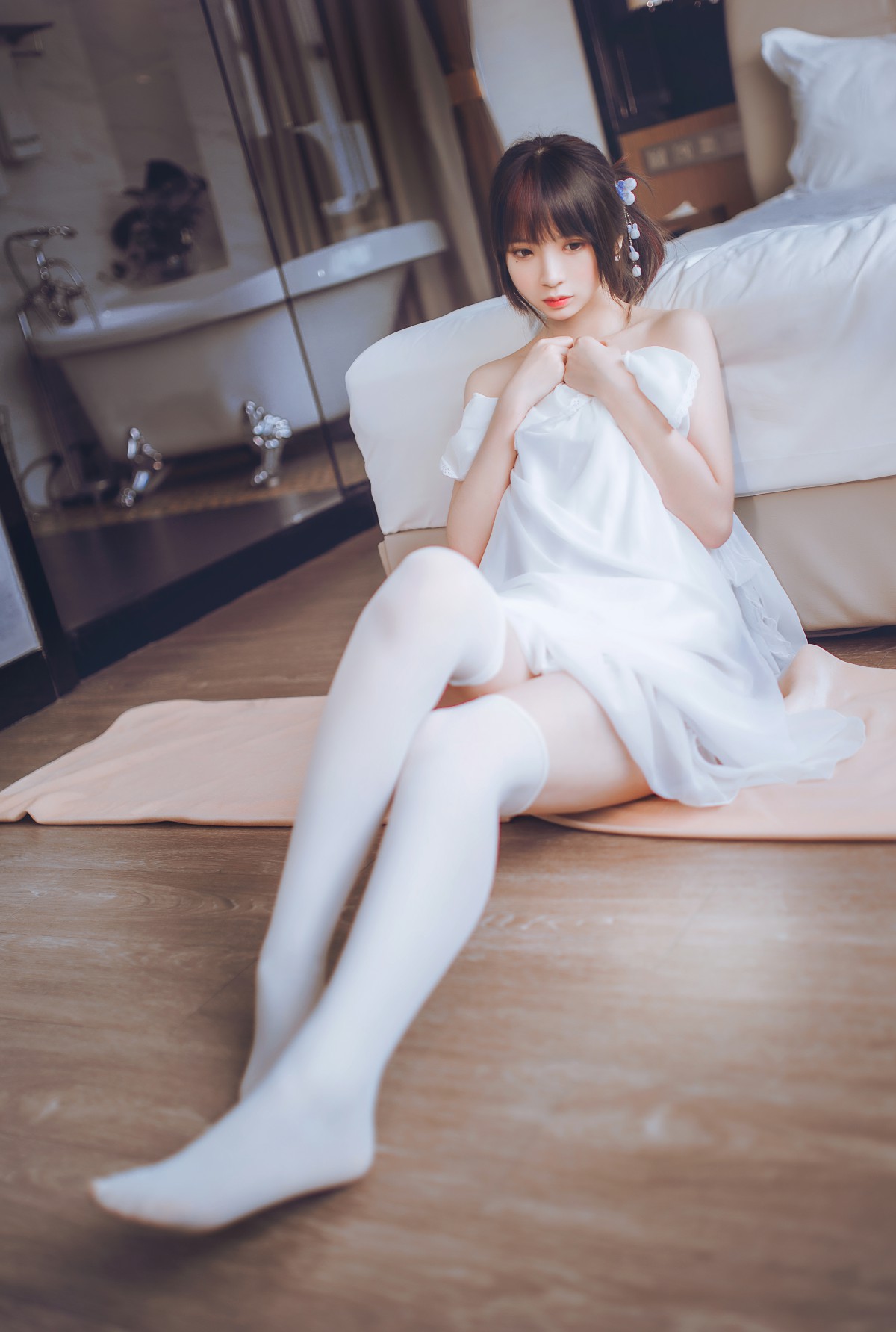 图片[16]-[Cosplay]疯猫ss -白色睡衣 – COSPLAY-御萝部落