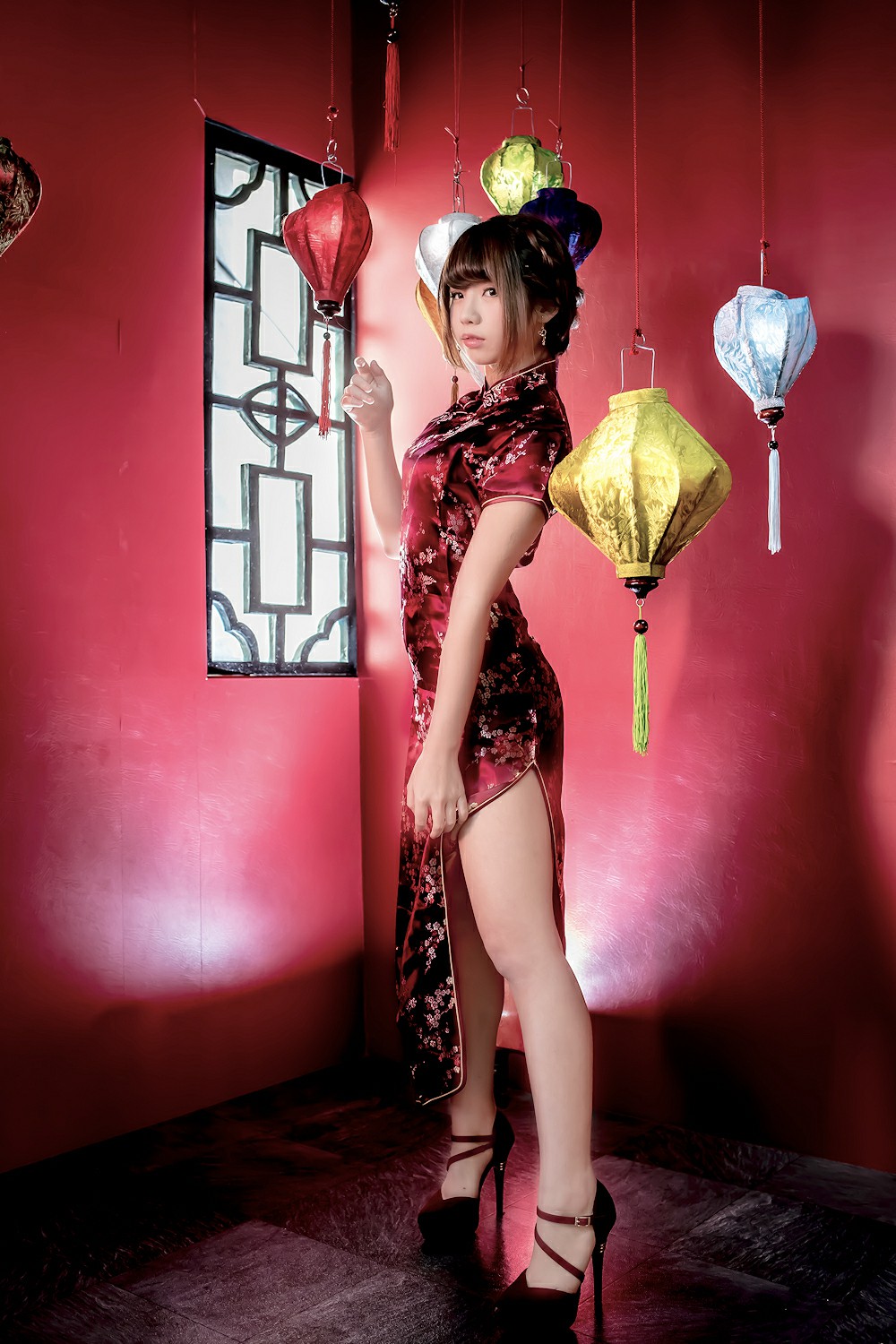 图片[13]-中華娘娘之红色旗袍与美腿高跟 – COSPLAY-御萝部落