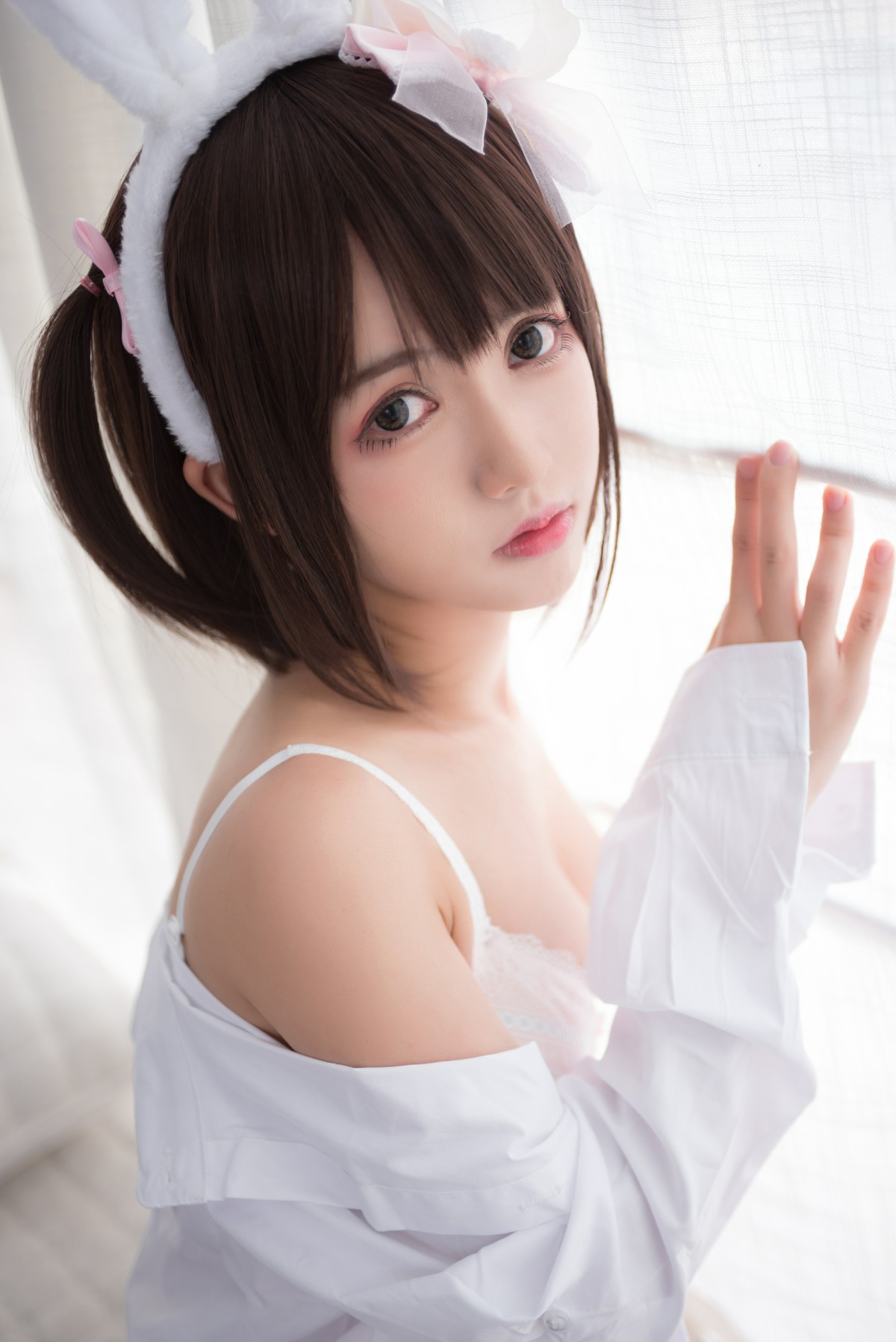 图片[3]-[Cosplay]鳗鱼霏儿 – 兽耳 白色蕾丝情趣 – COSPLAY-御萝部落