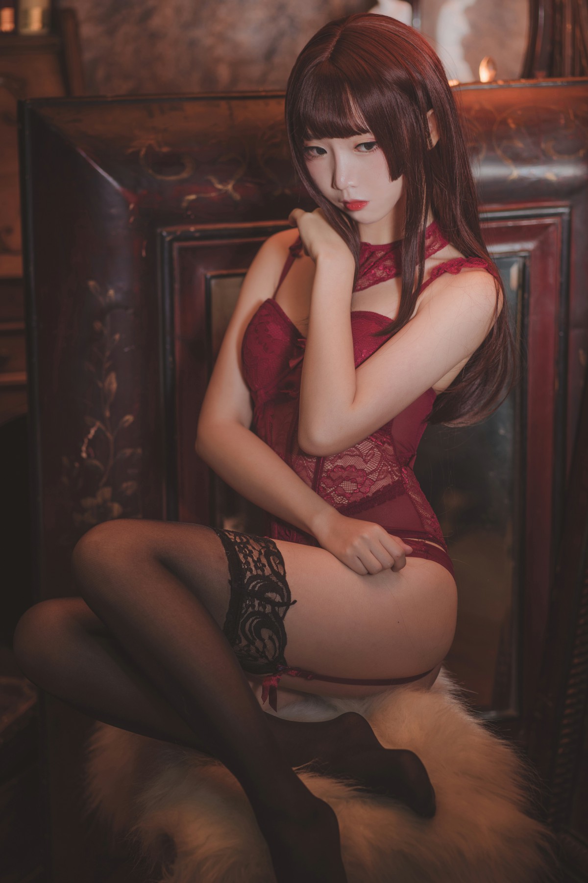 图片[3]-[Cosplay]面饼仙儿 – 脑内少女 红色束衣 – COSPLAY-御萝部落