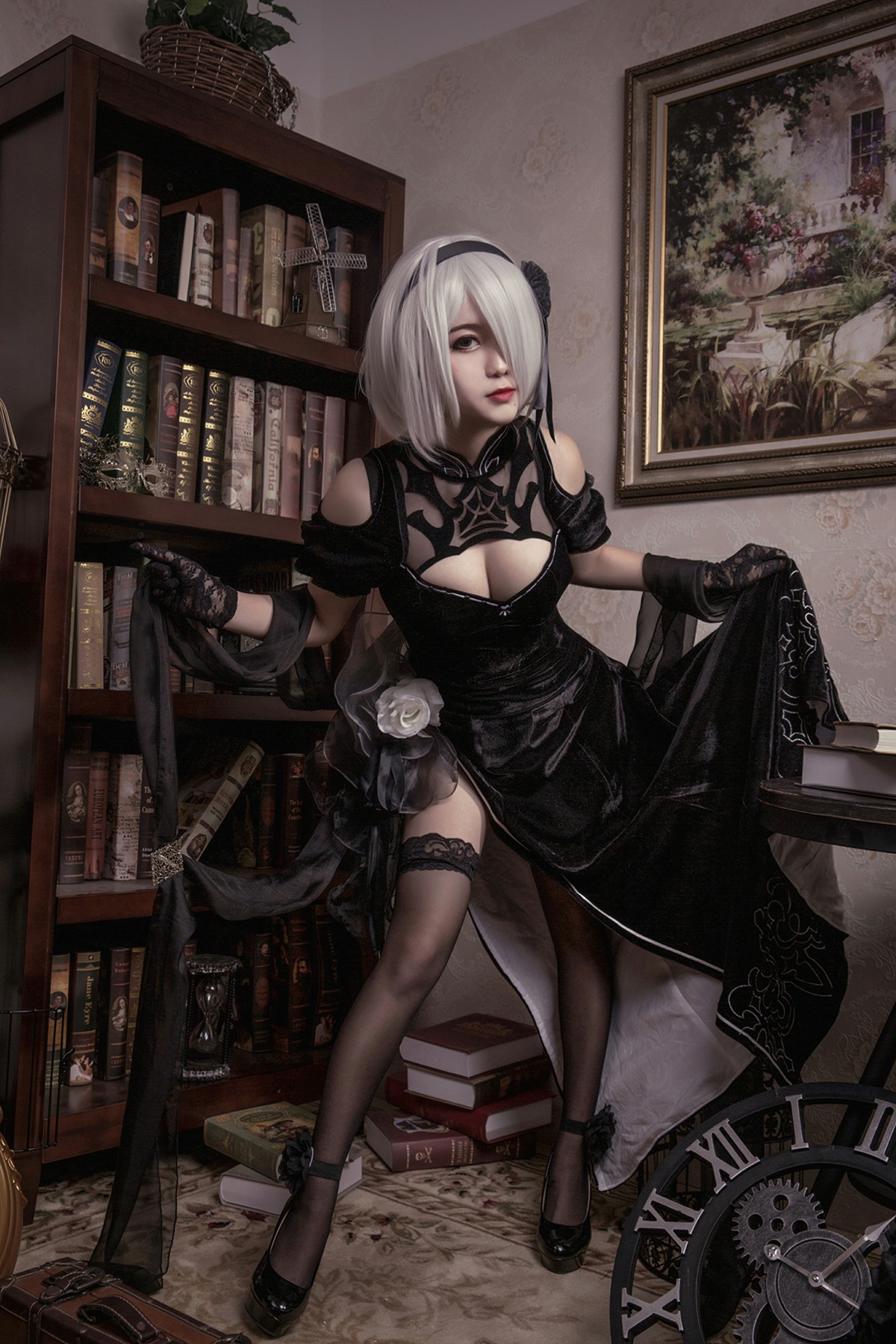 图片[5]-[Cosplay]穿旗袍的2B小姐姐 – COSPLAY-御萝部落