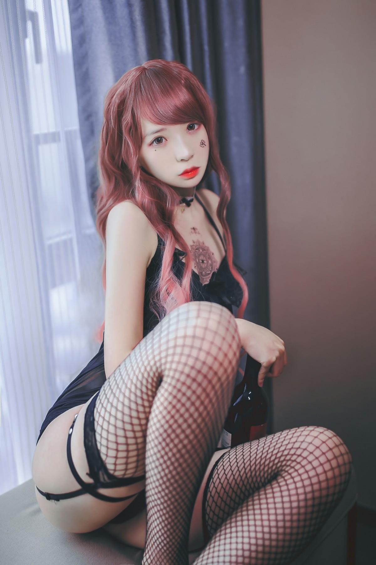 图片[3]-疯猫ss -黑色吊带袜 – COSPLAY-御萝部落