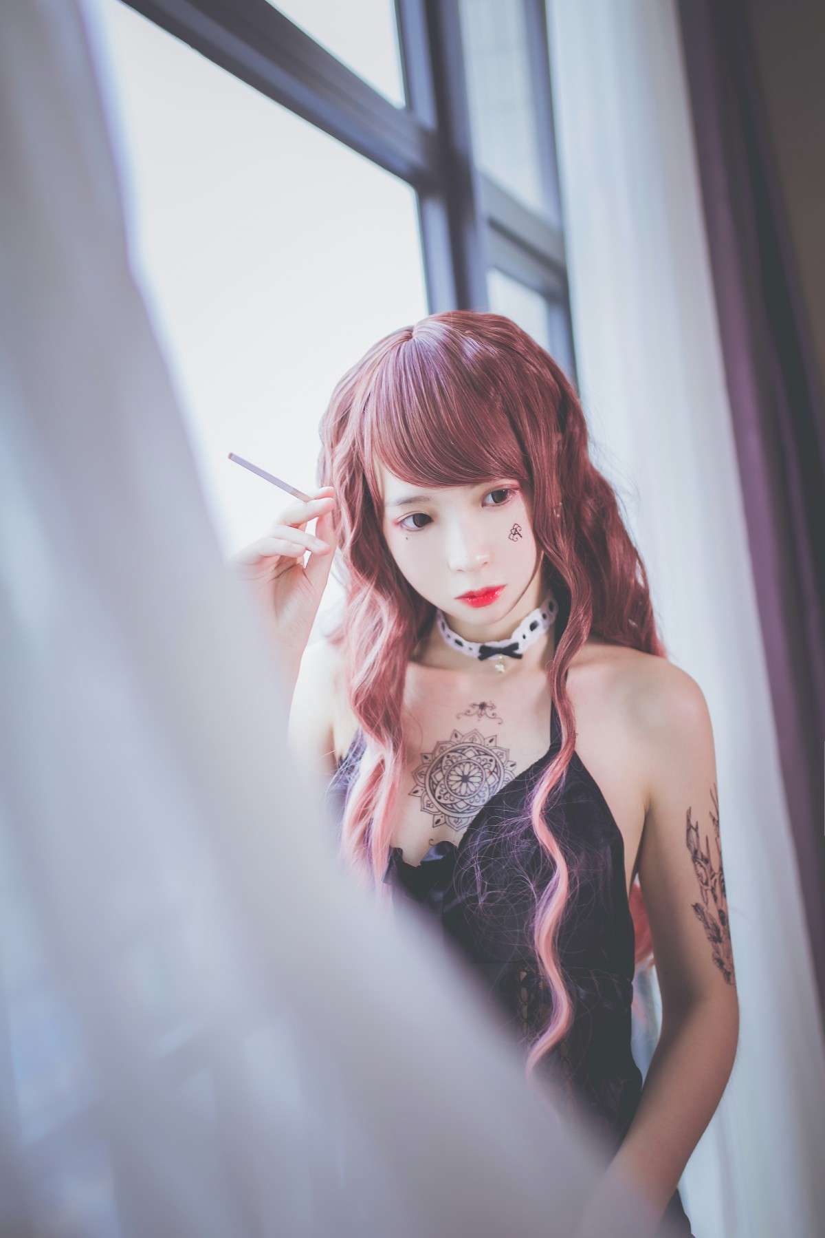 图片[8]-疯猫ss -黑色吊带袜 – COSPLAY-御萝部落