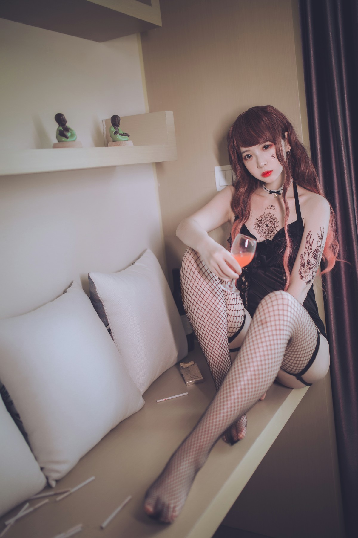 图片[12]-疯猫ss -黑色吊带袜 – COSPLAY-御萝部落