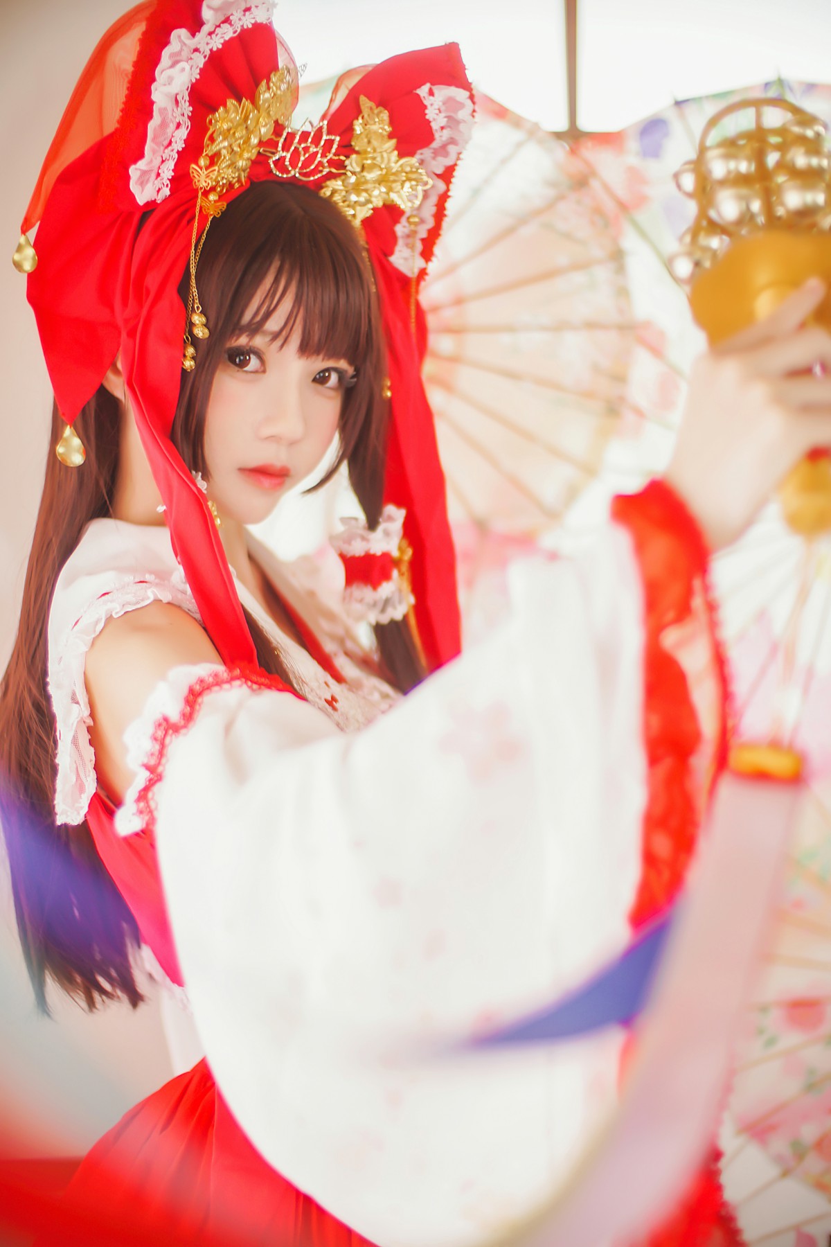 萝莉风COS 桜桃喵 – 灵梦 新年快乐 – COSPLAY-御萝部落