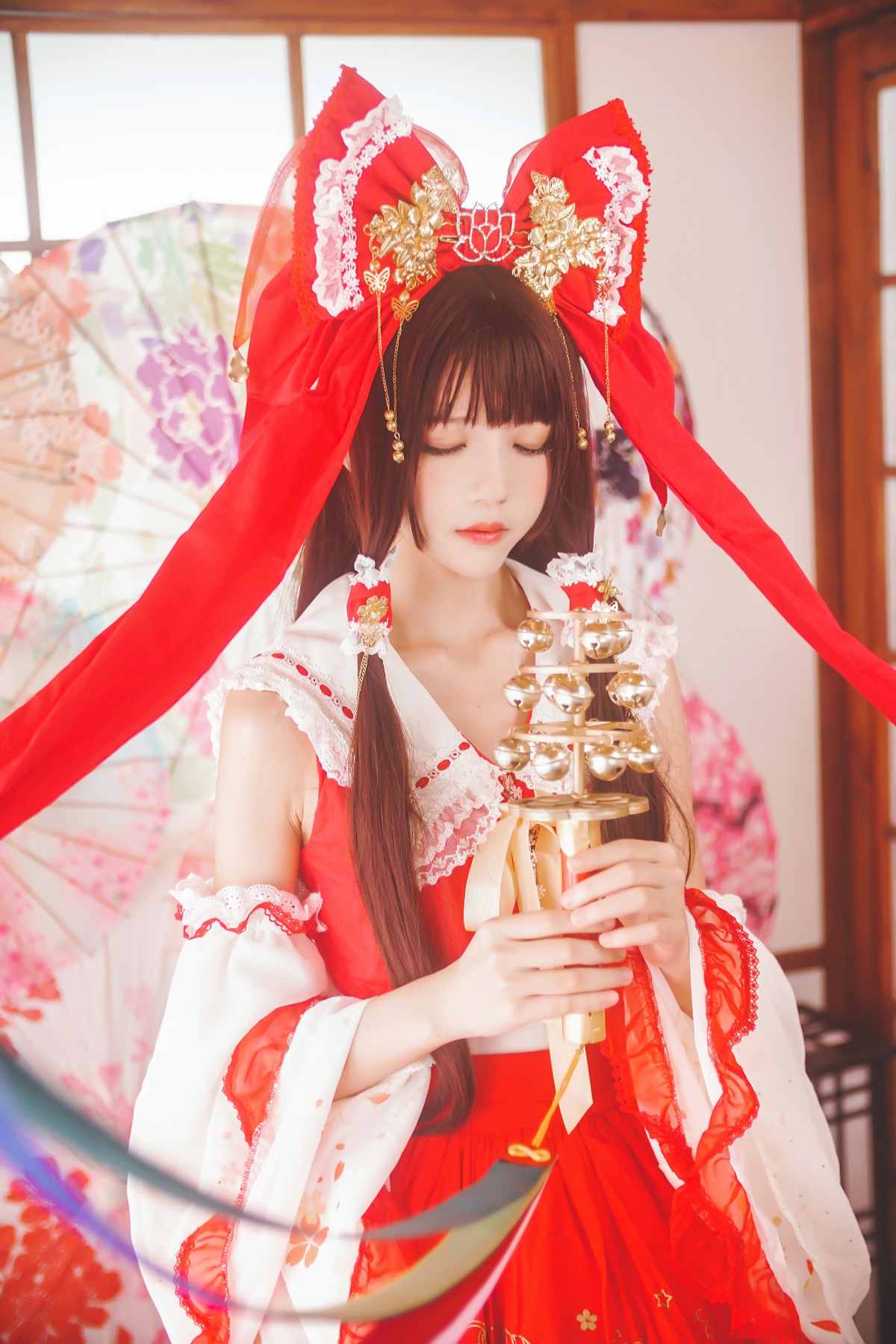 图片[3]-萝莉风COS 桜桃喵 – 灵梦 新年快乐 – COSPLAY-御萝部落