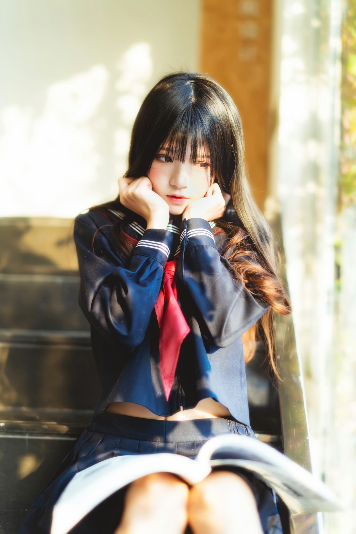 图片[8]-萝莉风COS 桜桃喵 – 黑色水手服 – COSPLAY-御萝部落